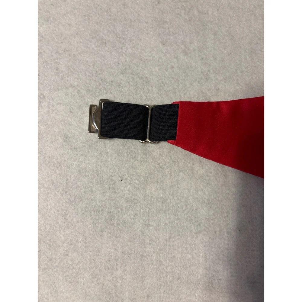 Unbranded Cummerbund Bow Tie‎ Set Mens OS Red Excellent Satin Pleated Formal